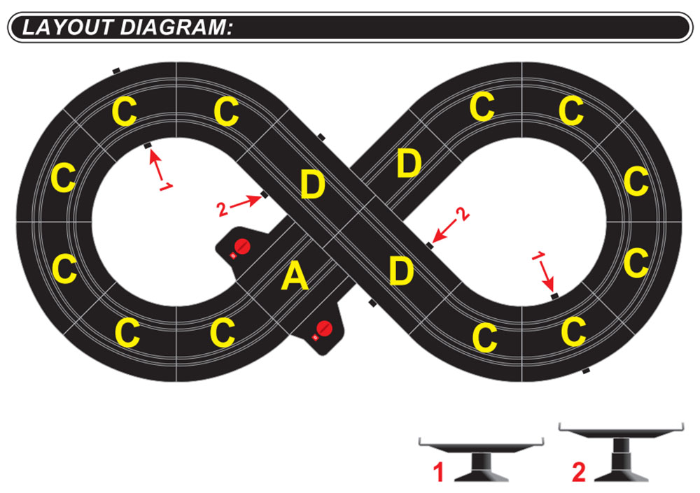 layout diagram of special 101 slot car set